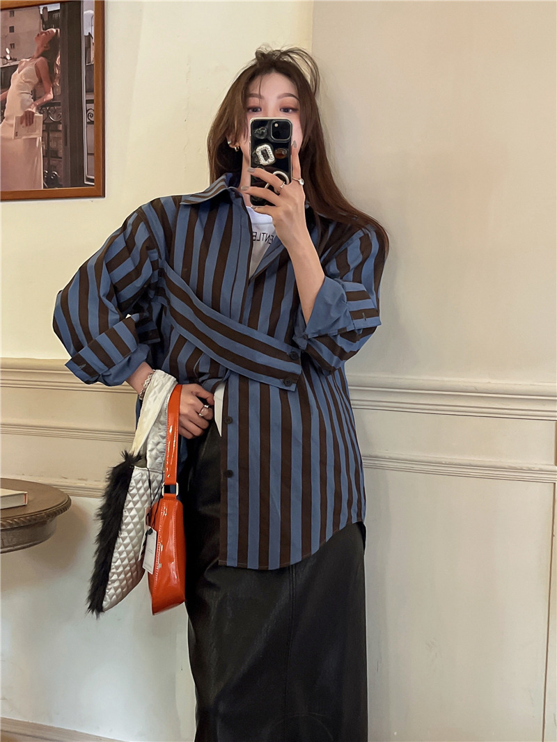 Camicia a righe coreana con pe - Embroidery Online recensione e prezzo