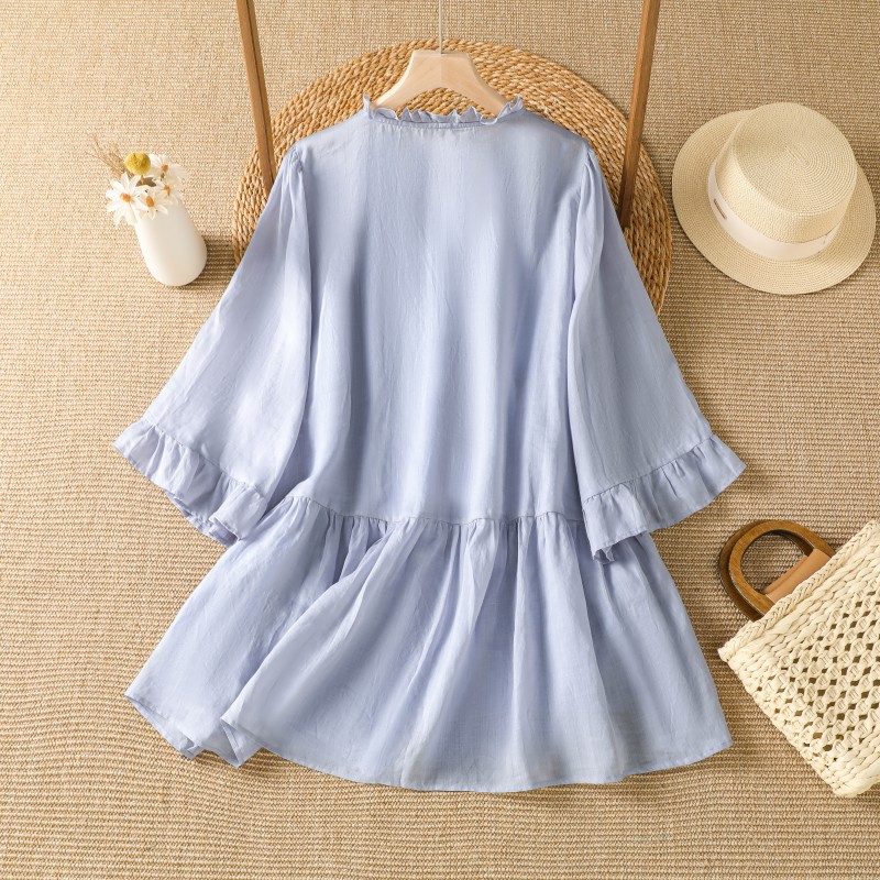 Camicia elegante in cotone e l - Embroidery Cotton Shirt recensione e prezzo