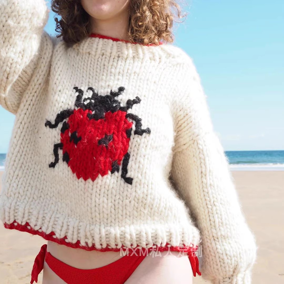 Maglione da donna in pura lana - Embroidery Lady Bug recensione e prezzo